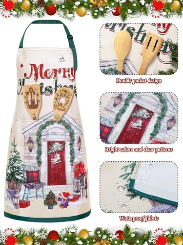 6 Pcs Christmas Aprons with Pockets N629