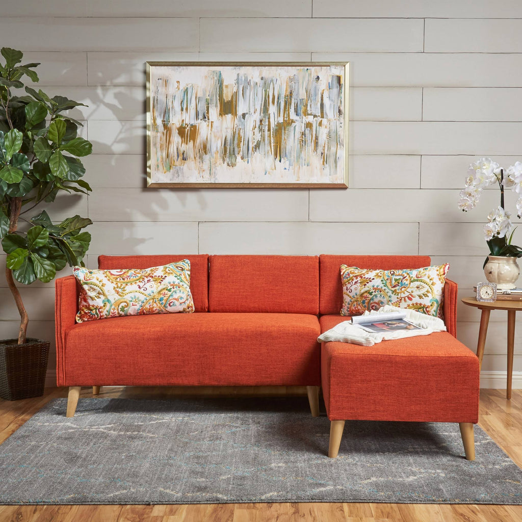 Muted Orange Chaise Sectional U503572