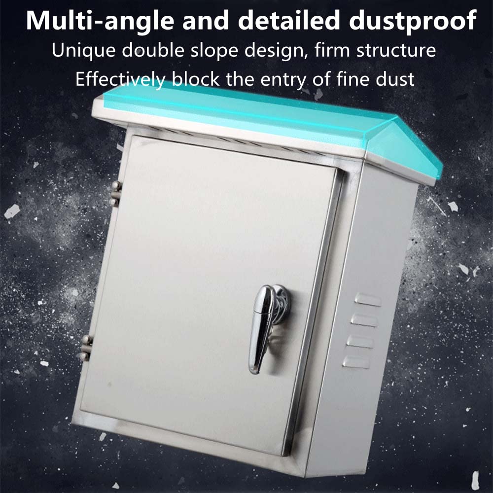 304 Stainless Steel Electrical Enclosure Box 20'' x 16'' x 8'' IP65 Weatherproof with Mounting Plate O987