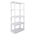 5 Shelf White Plastic Garage Shelves 750 lbs Capacity X858