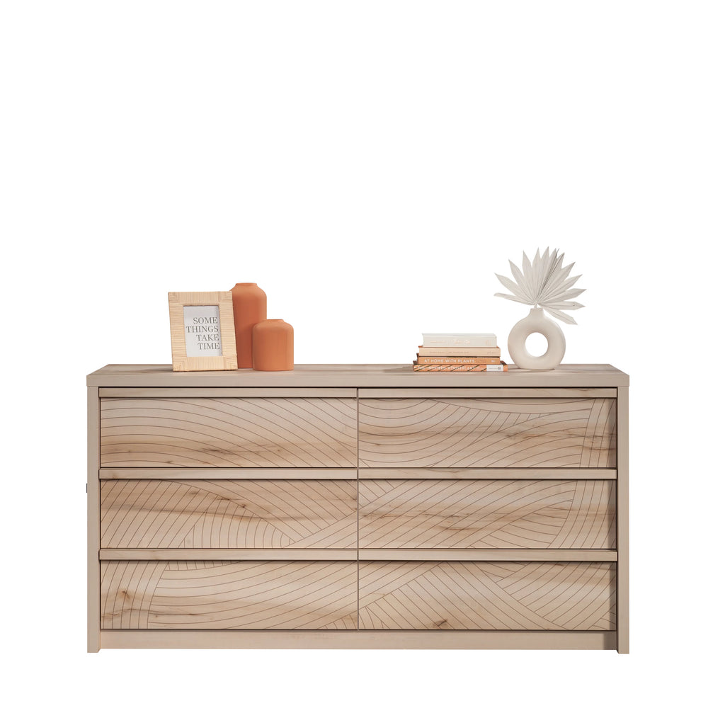 6 Drawer Wood Dresser C844