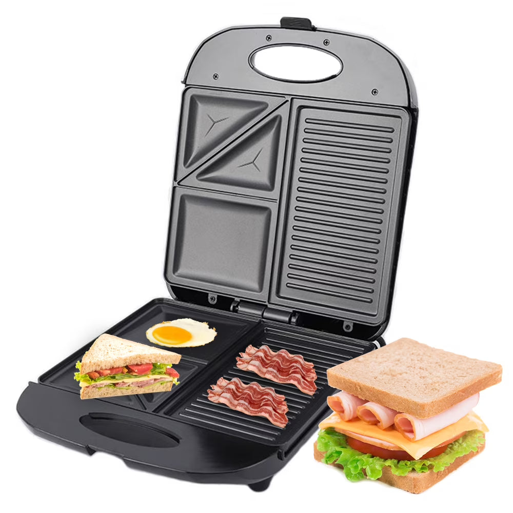 1400W Non-Stick 3in1 Electric Grill Waffle Maker Y605472