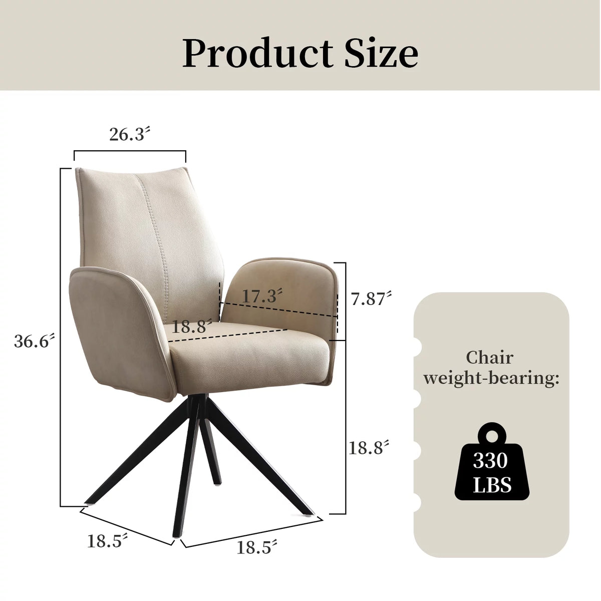 Beige Wide Office Chair O413667