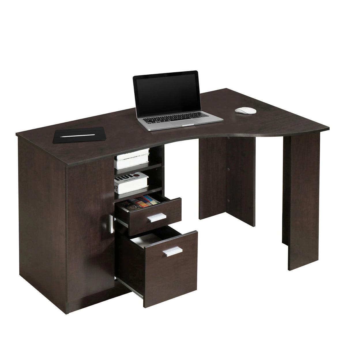 Classic Office Desk with Storage, Espresso C530