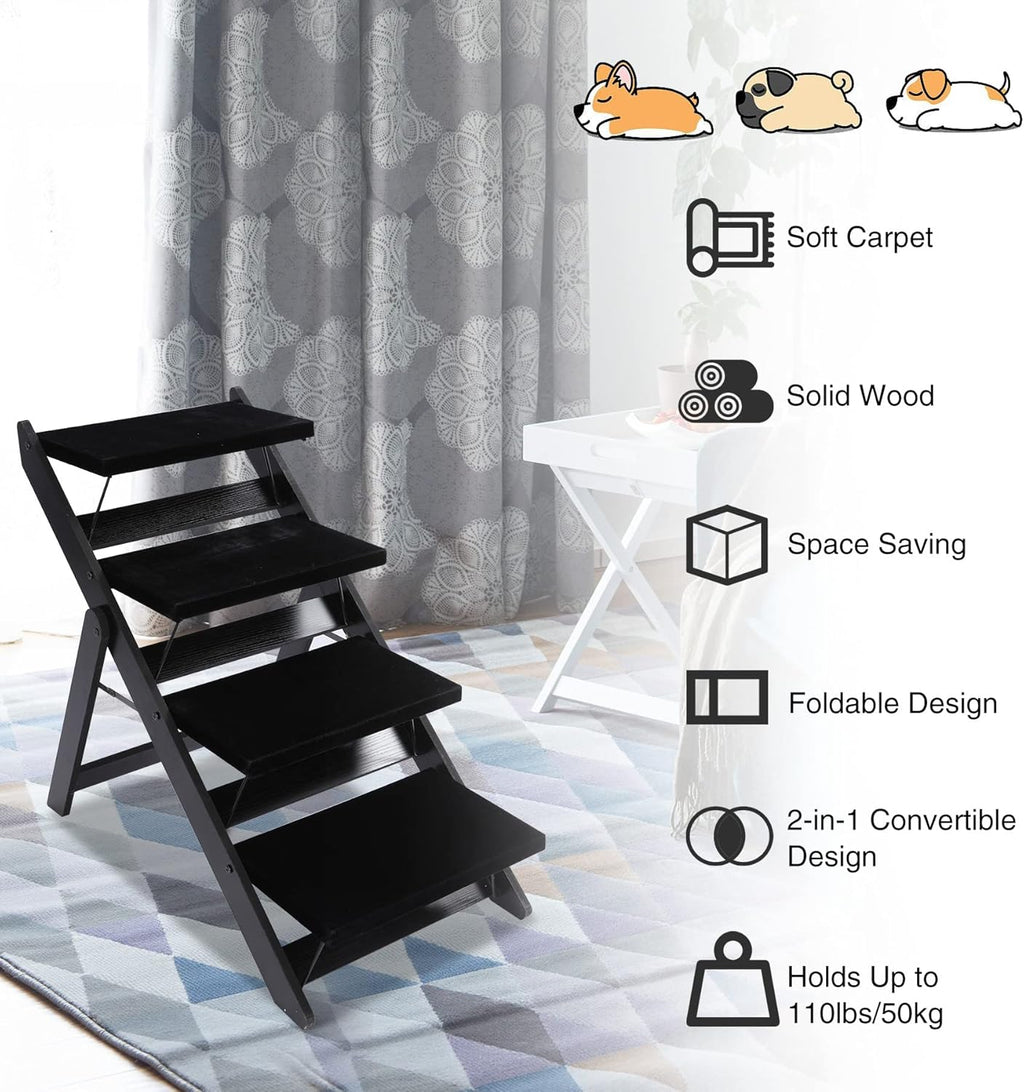 Wooden 2-in-1 Foldable Pet Steps, Pack of 2 D517