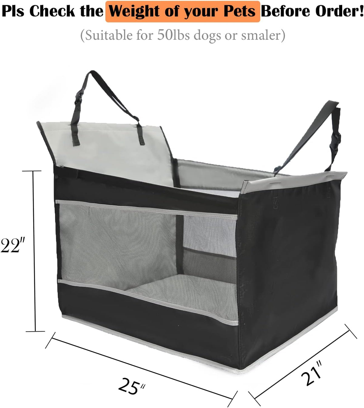 Dog Car Seat for Large Dogs with Seat Extender S119