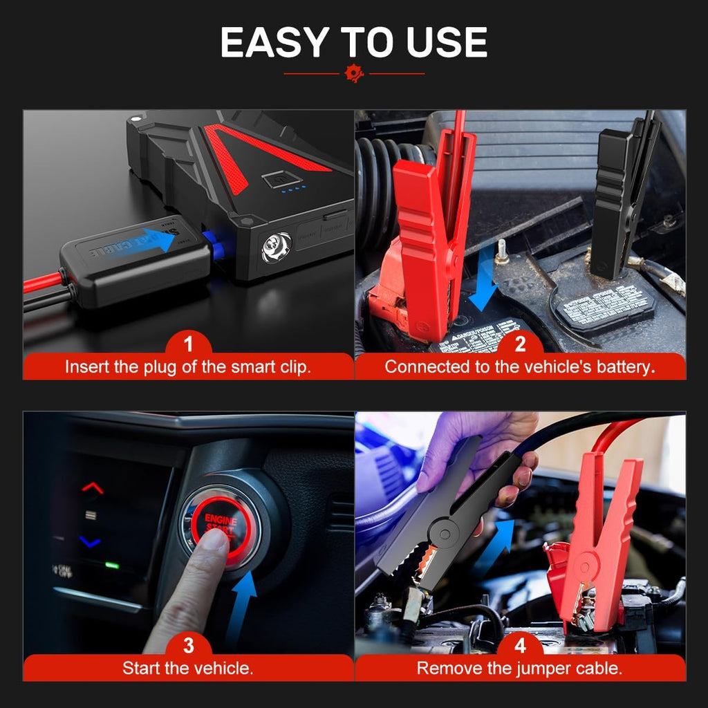 2500A 13800mAh 12V Lithium Portable Car Battery Jump Starter with Jumper Cables C768