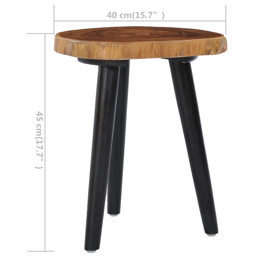 Wooden Coffee Table Teak Wood Side Table 15.7 x 17.7 Inches B649