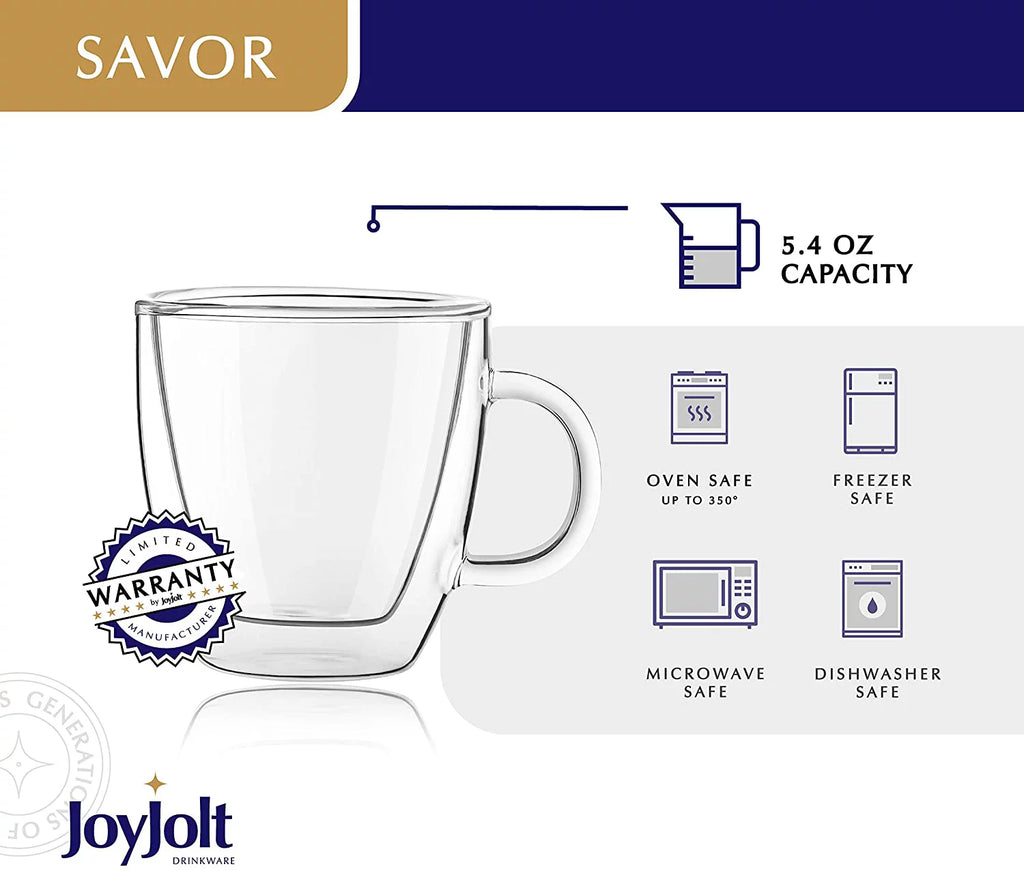 Double Wall Insulated Espresso Mugs Set of 2 B17241
