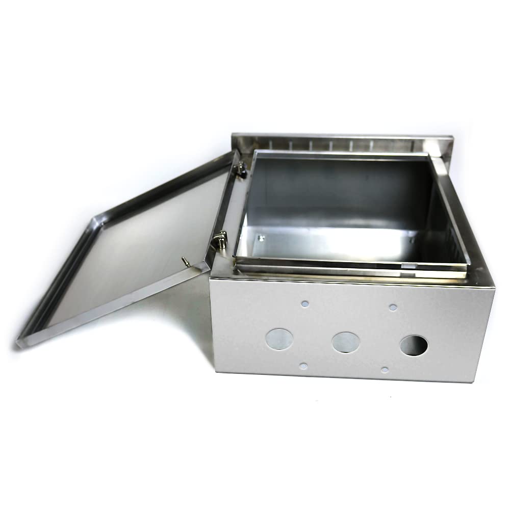 304 Stainless Steel Electrical Enclosure Box 20'' x 16'' x 8'' IP65 Weatherproof with Mounting Plate O987