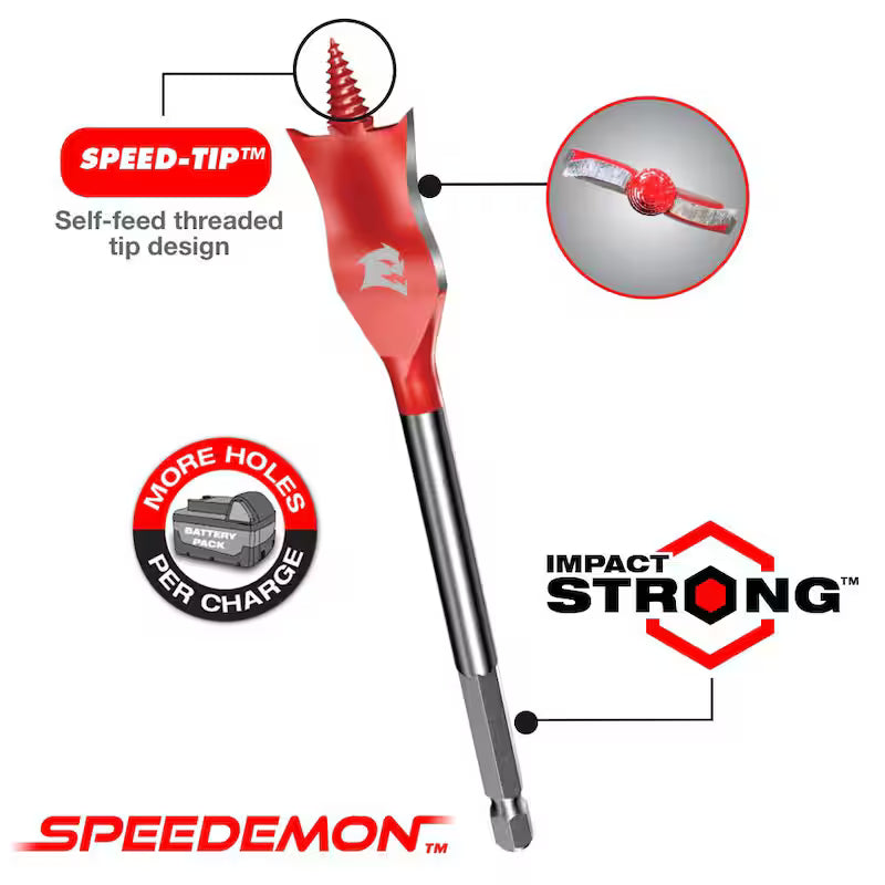 High Carbon Steel Spade Bit Set 9-Piece O8405