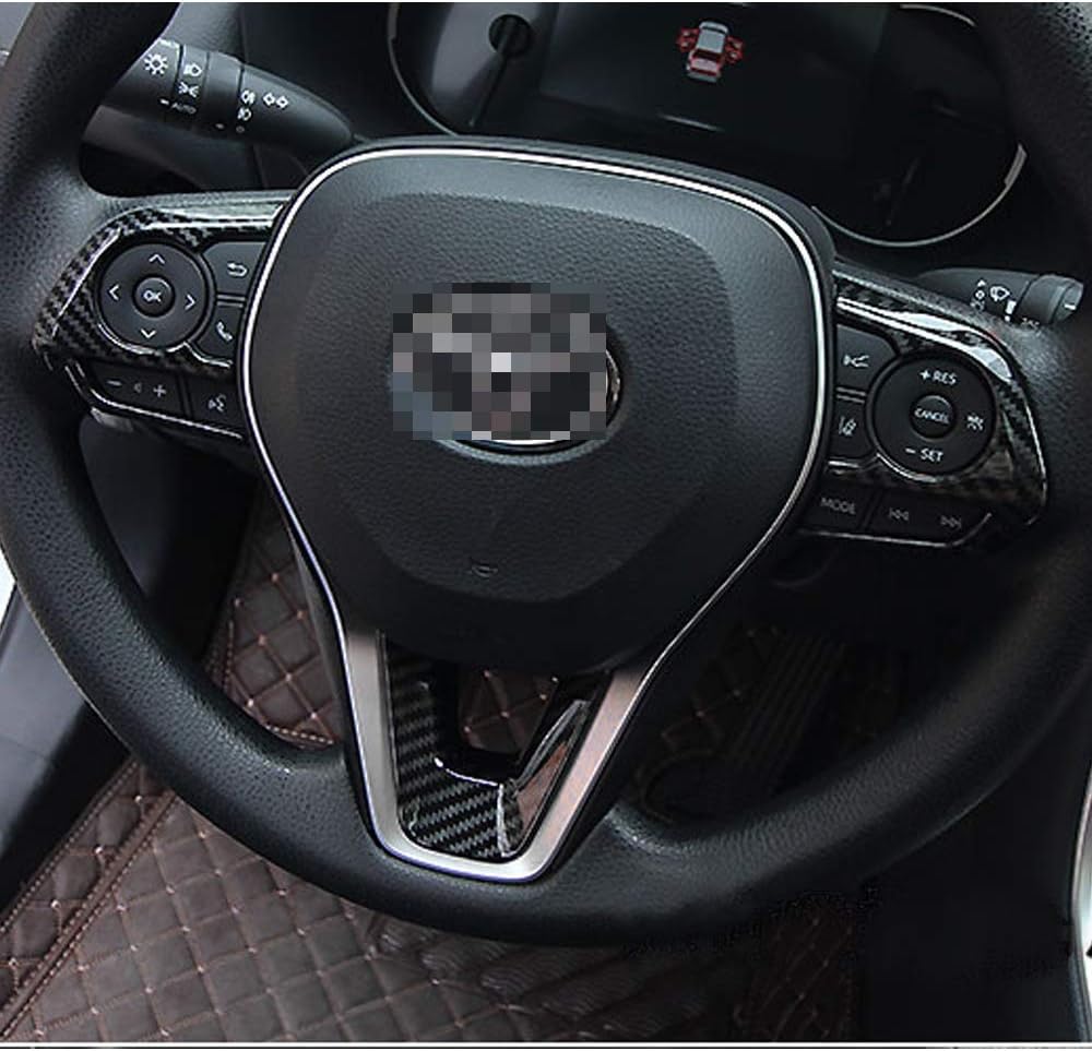 ABS Carbon Fiber Steering Wheel Cover Trim 3pcs F114