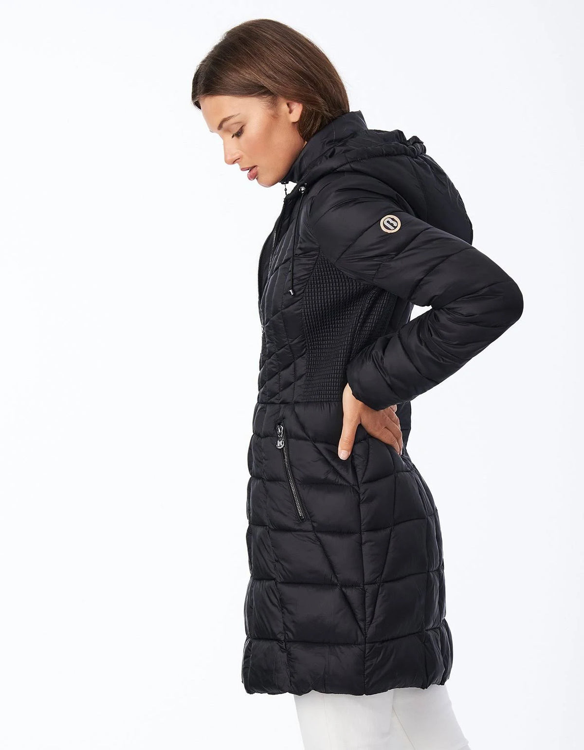 Black Hooded Packable Puffer Coat G789