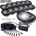 12pcs Pure White Waterproof LED Rock Lights Kit P354712