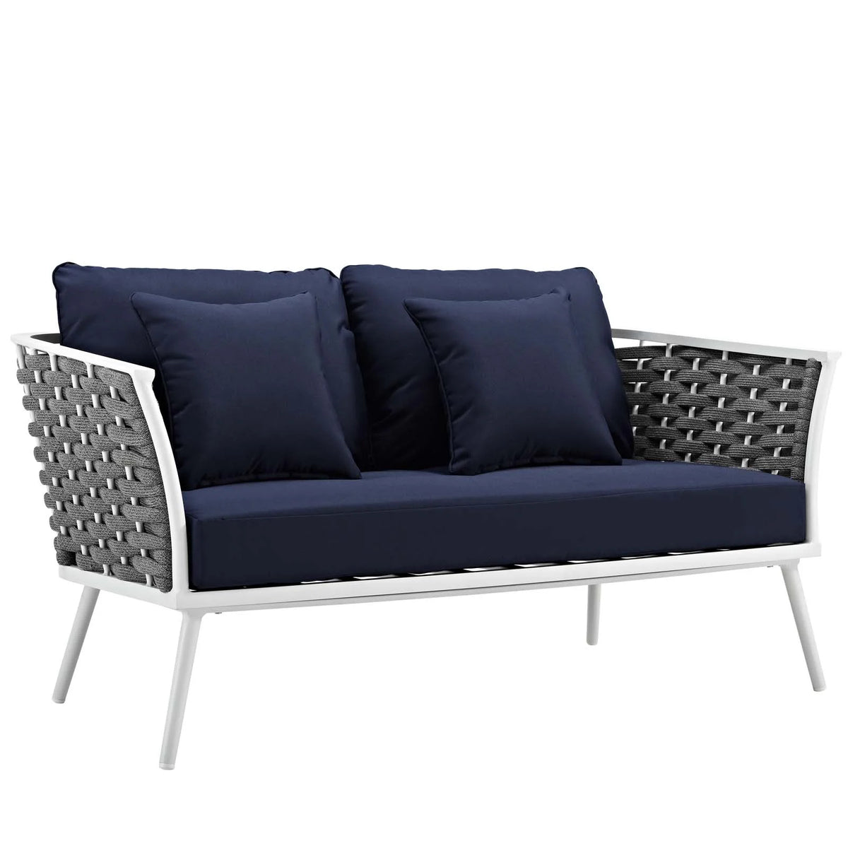 White Navy 2 Piece Outdoor Aluminum Sectional Sofa Set P566
