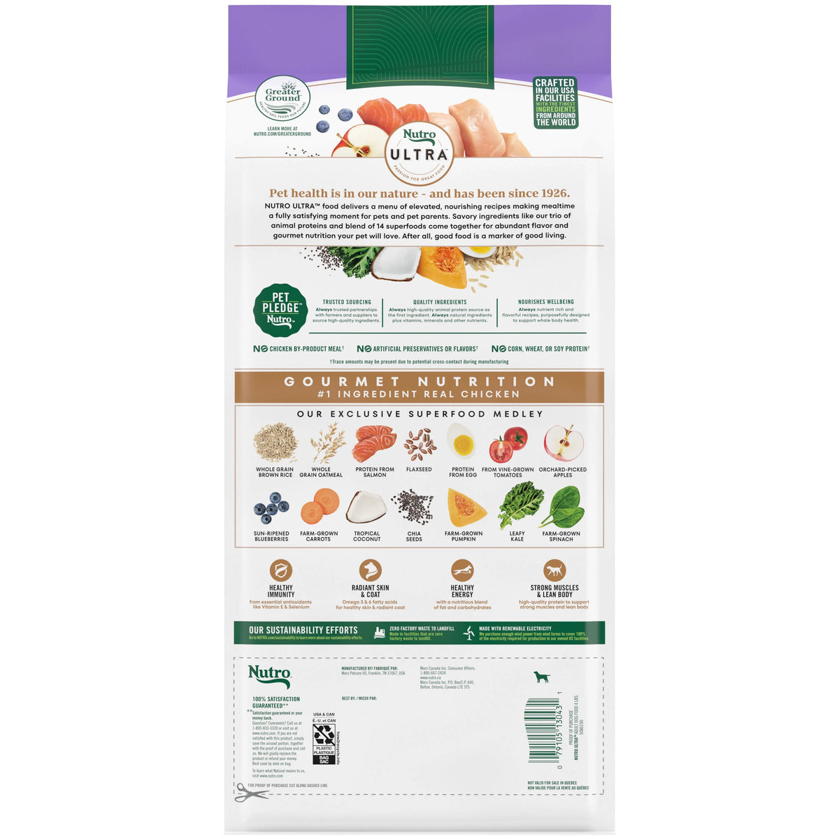 Adult Dry Dog Food With Chicken, Lamb And Salmon, 4 Lb. Bag H497001