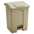 Large Capacity Plastic Step-On Receptacle, 17 gal, Tan V40606