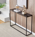 Black Narrow Console Table with Metal Frame and MDF Tabletop Q9993