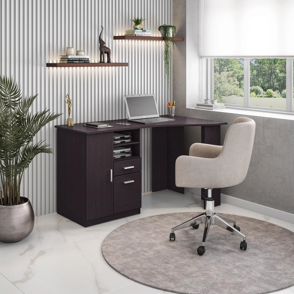 Classic Office Desk with Storage, Espresso C530