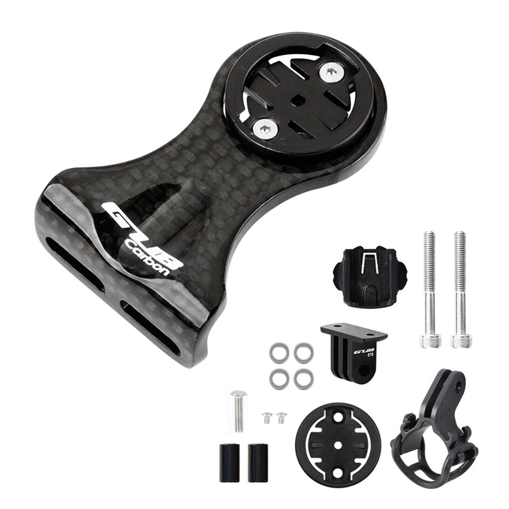 Carbon Fiber Bike Computer Mount Holder with Camera Adapter and Flashlight Holder I83865