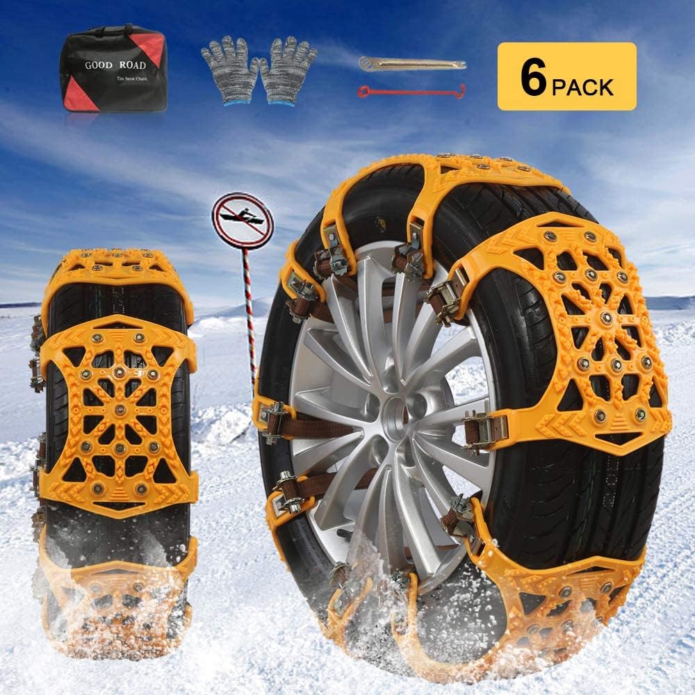 Adjustable Anti-Skid Snow Tire Chains Pack of 2 O468745