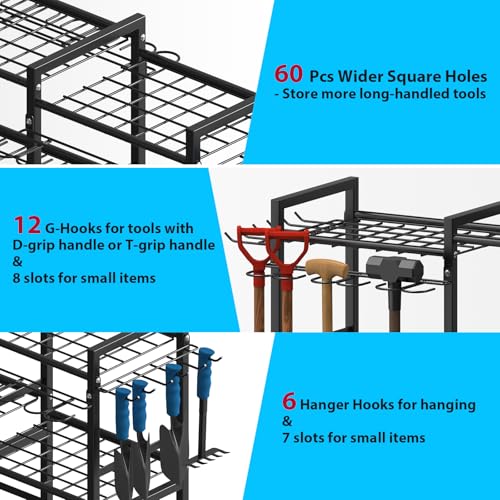 3-tier Metal Rolling Garden Tool Organizer F876