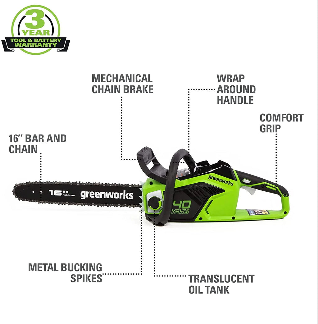 40V 16-inch Brushless Chainsaw with 4 Ah Battery and Charger V74740
