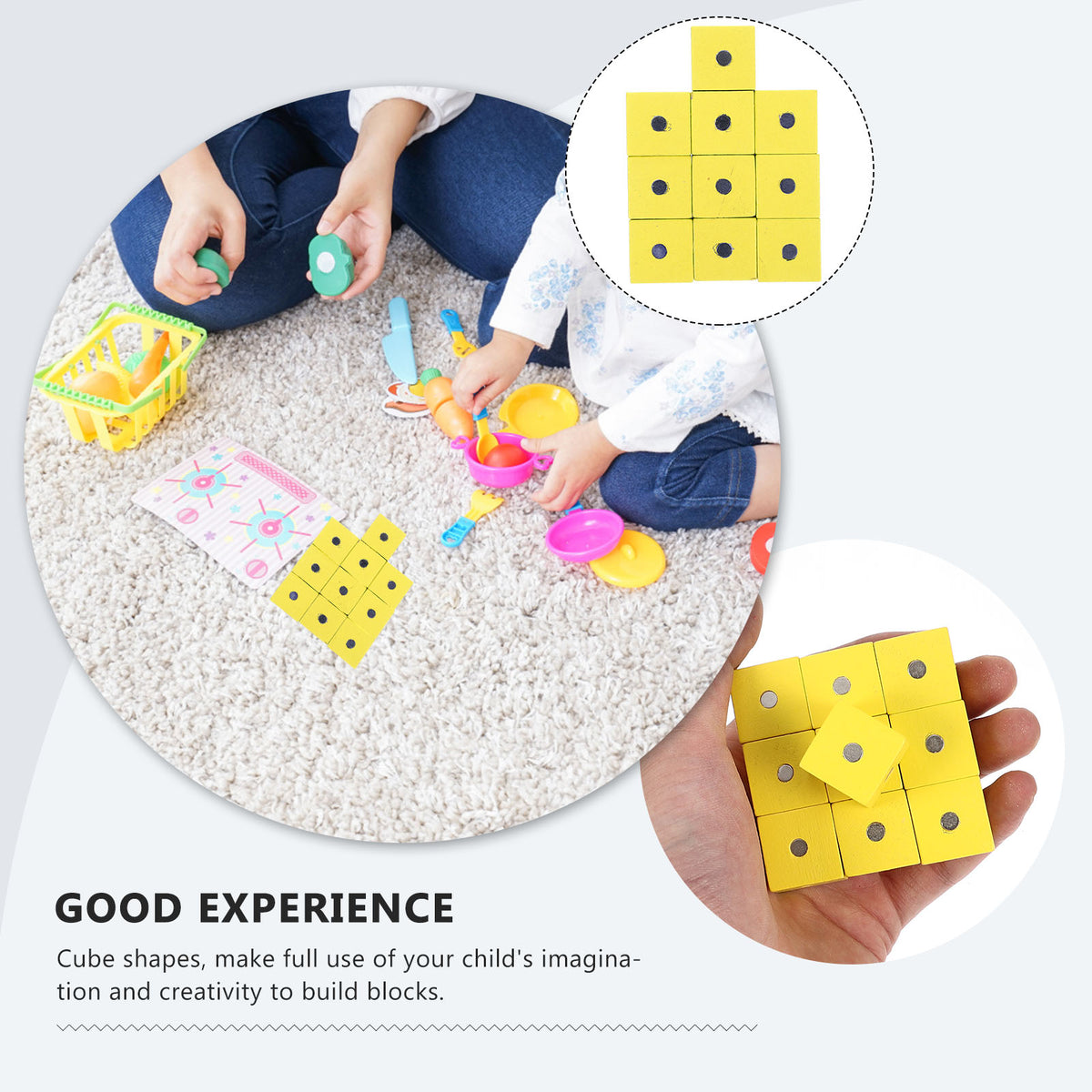 10 Pcs Magnetic Wooden Blocks T568410