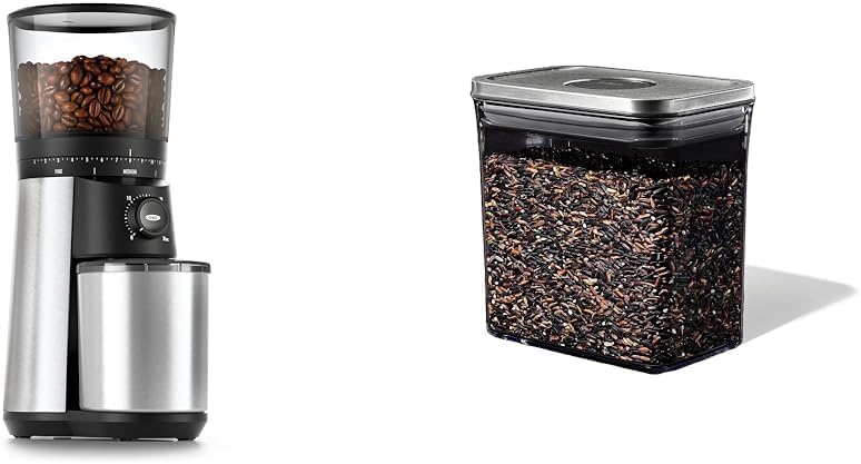 Silver Steel Conical Burr Coffee Grinder, 1.7 Qt Container E9257