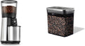 Silver Steel Conical Burr Coffee Grinder, 1.7 Qt Container E9257