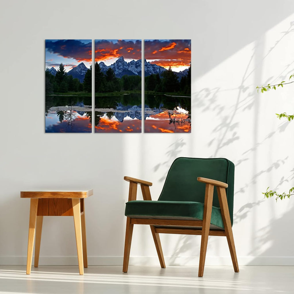 3 Pieces Stretched and Framed Canvas Wall Art Paintings 12x24inchx3pcs I542