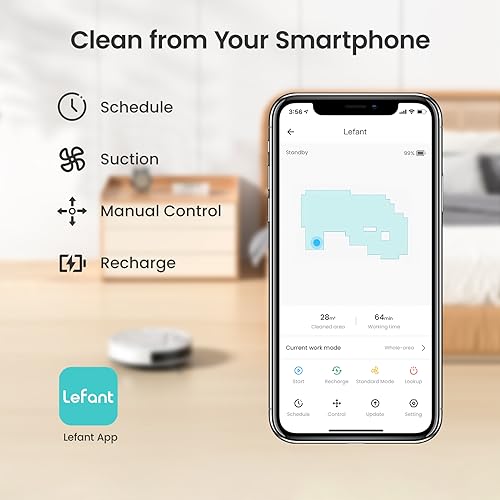 Robot Vacuum Cleaner, Strong Suction, 120 Mins Runtime, Slim, Low Noise, Self-Charging, Wi-Fi/App/Alexa Control G610190