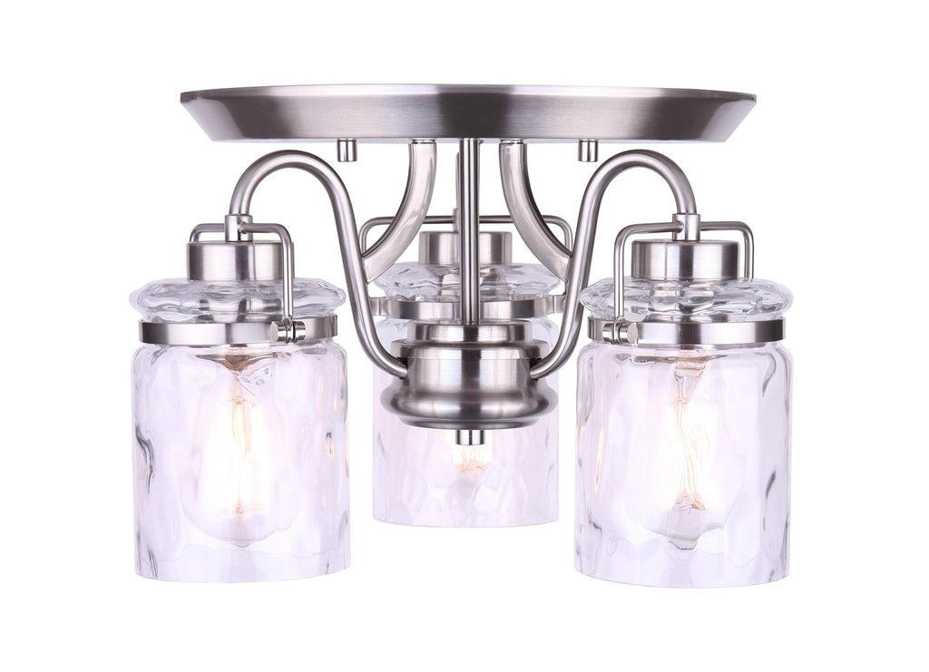 3 Light Semi-Flush Brushed Nickel O692