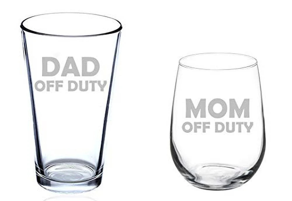 Set of 2 Stemless Wine & Beer Pint Glasses N803713
