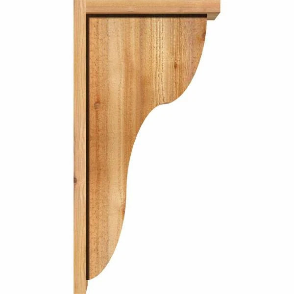 6x22W x 12x22D x 24x22H Carmel Rough Sawn Corbel with Backplate, Western Red Cedar B55958