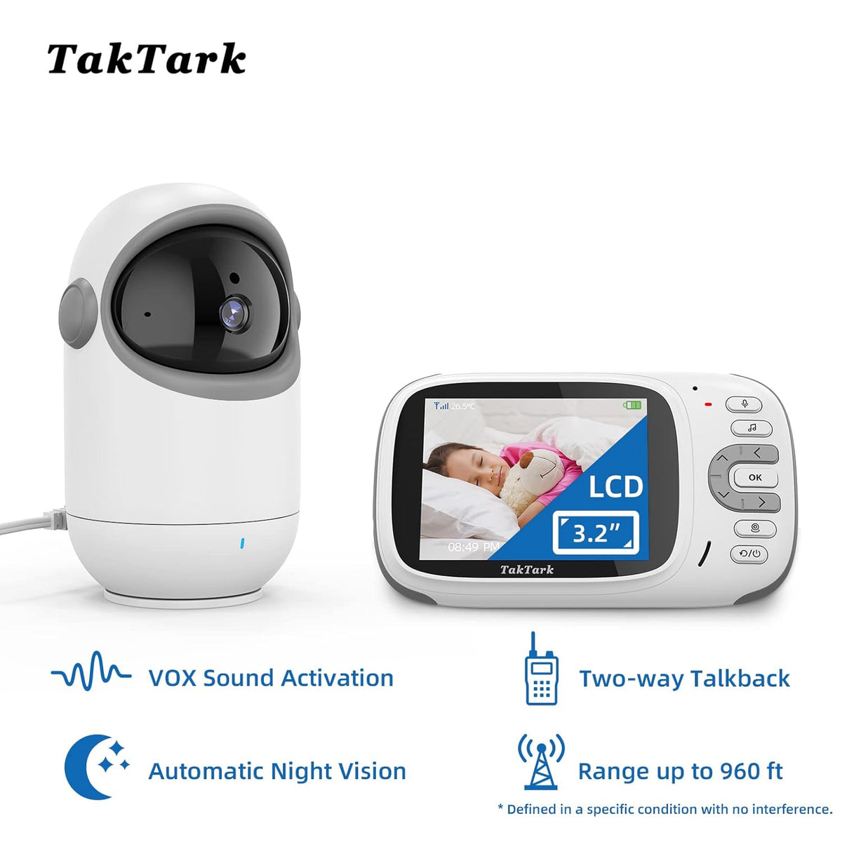 3.2 Baby Monitor with Camera and Audio No WiFi D848