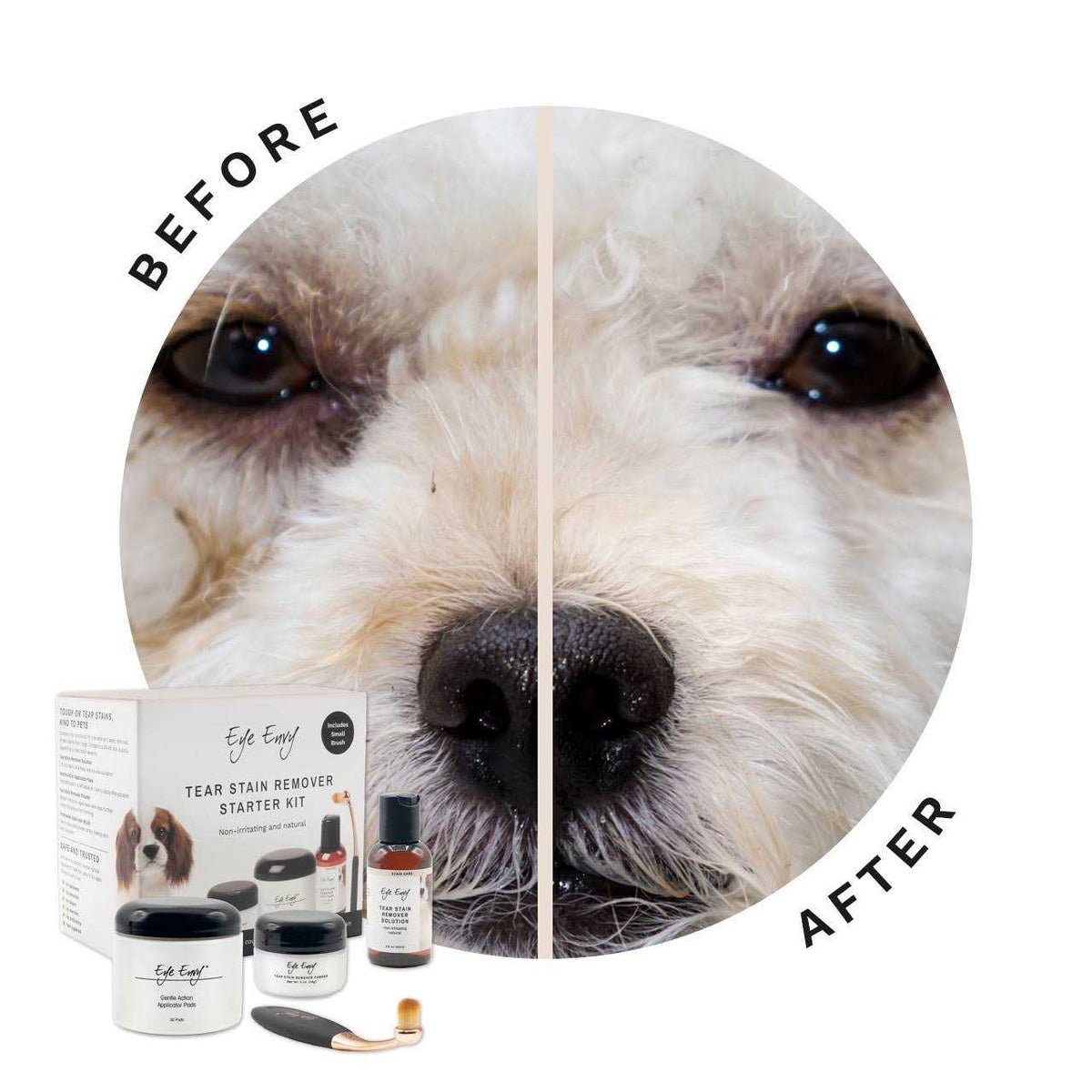 Dog Tear Stain Remover Starter Kit With Powder Brush B808