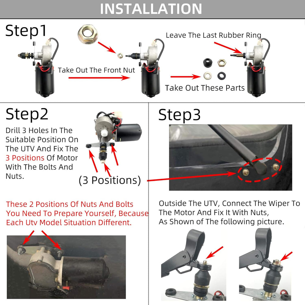 12V Universal Power Wiper Kit with Washer Pump Kit J212