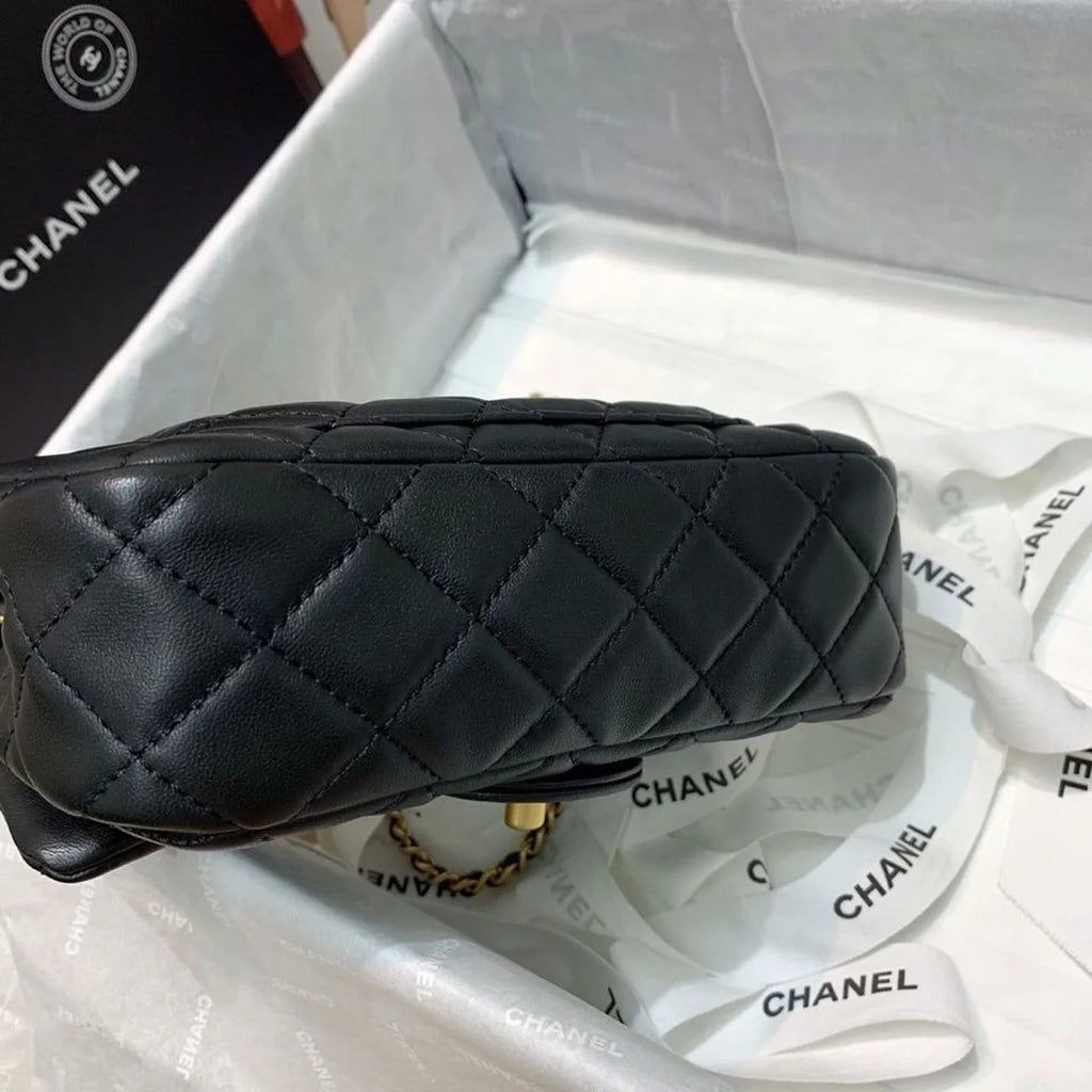 Black Flap Bag D6096