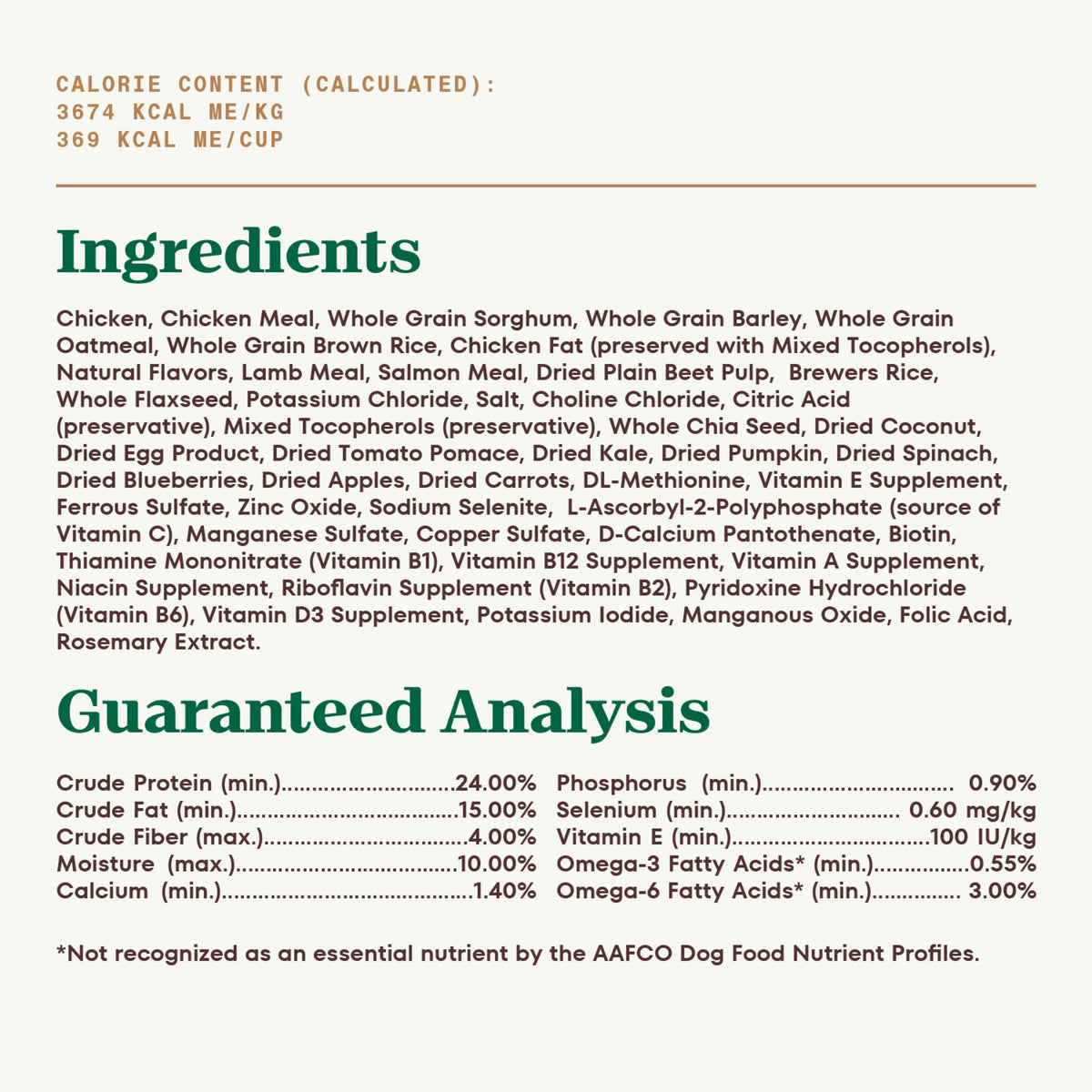 Adult Dry Dog Food With Chicken, Lamb And Salmon, 4 Lb. Bag H497001