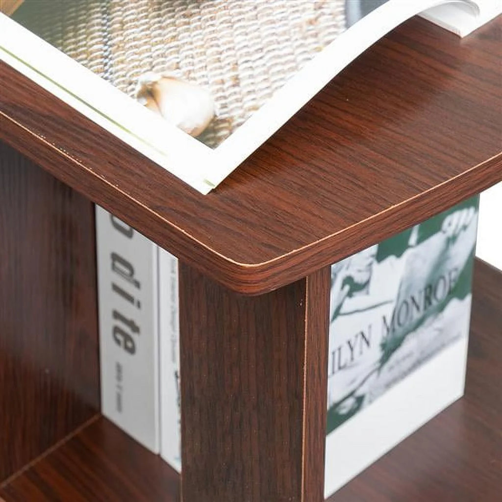 L-Shaped Corner Computer Desk with Bookshelf N1607