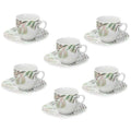 6 Coffee Cup & Saucer Porcelain Multicolor O252053