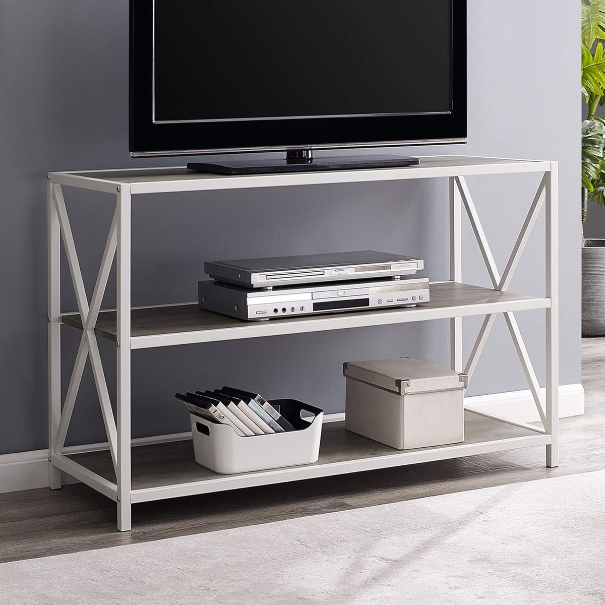 60 Inch Industrial Wood Metal Bookcase C513194