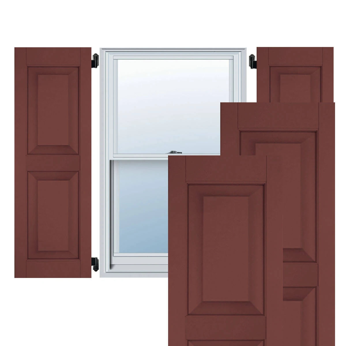 12 in. x 55 in. Exterior Real Wood Pine Raised Panel Shutters Pair T18934