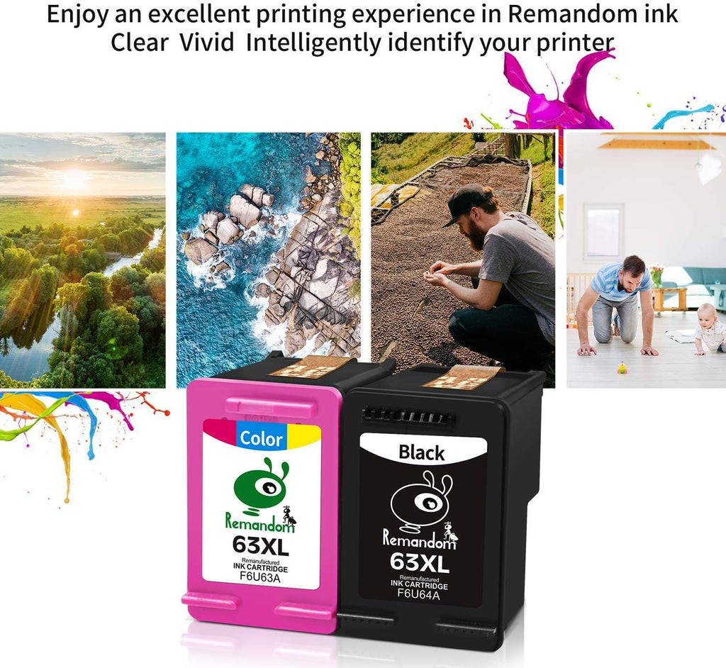 Remanufactured Ink Cartridge 63 Replacement Pack of 2 L896379