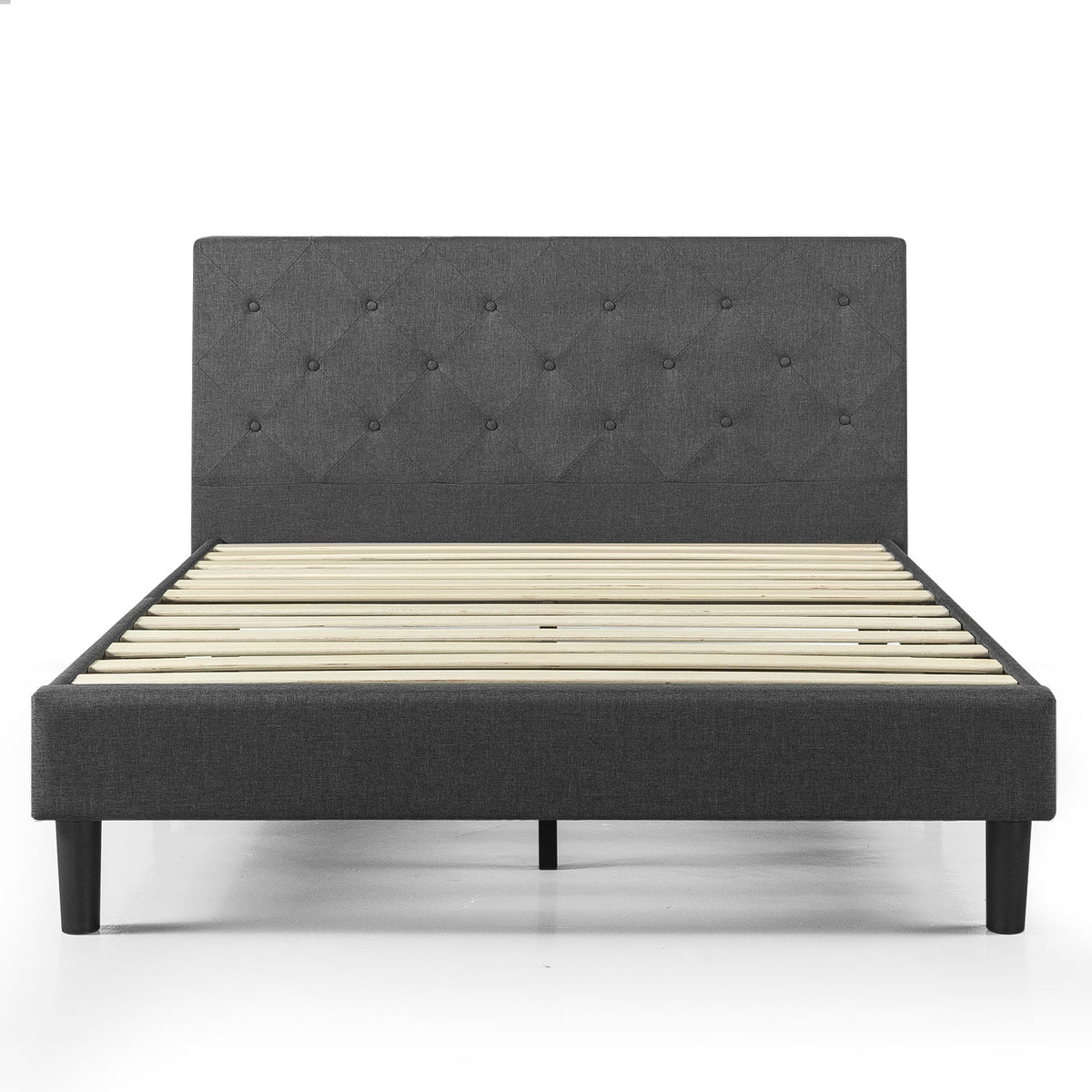 Dark Grey Upholstered Platform Bed X4058