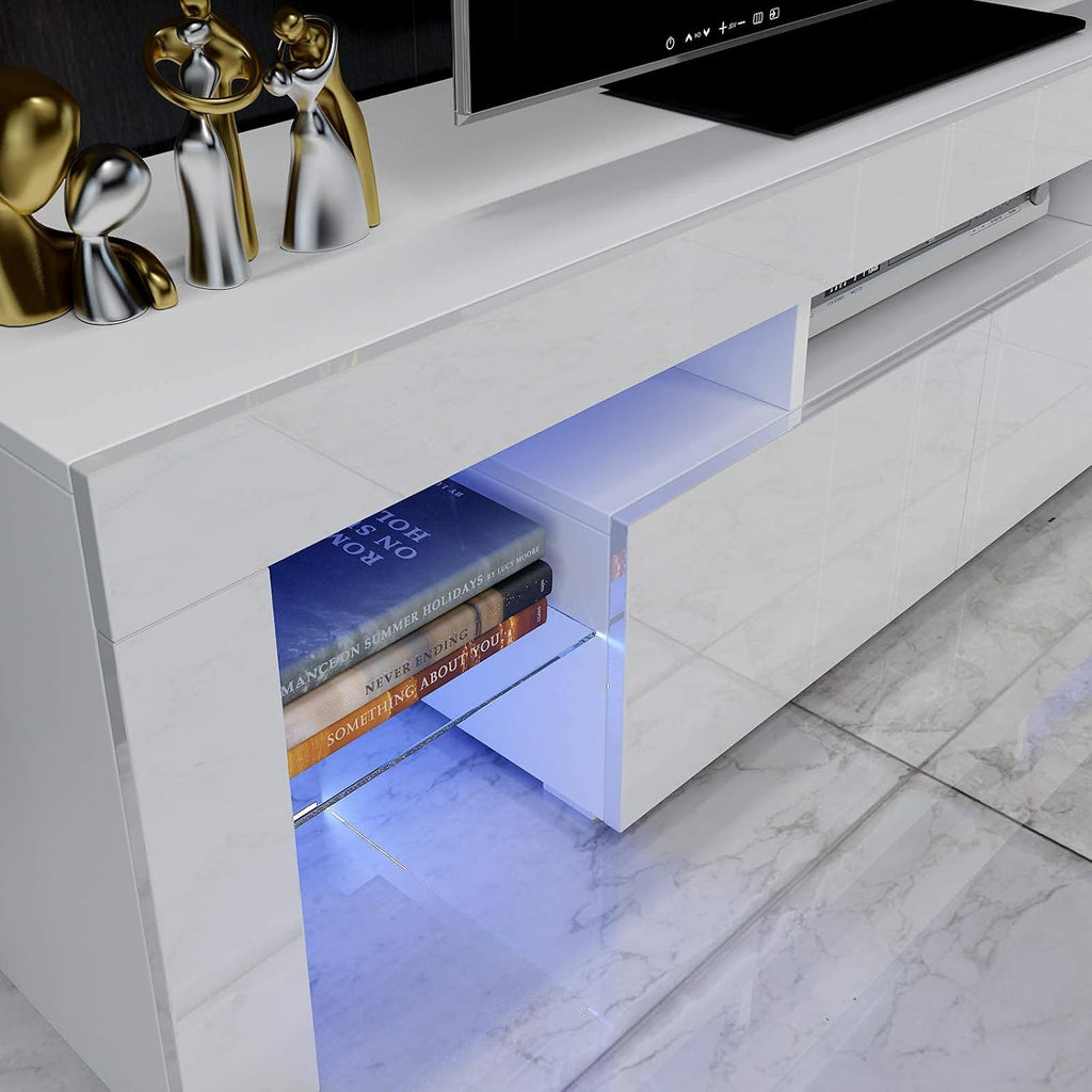 White High Gloss TV Cabinet with Storage and 2 Drawers J34769