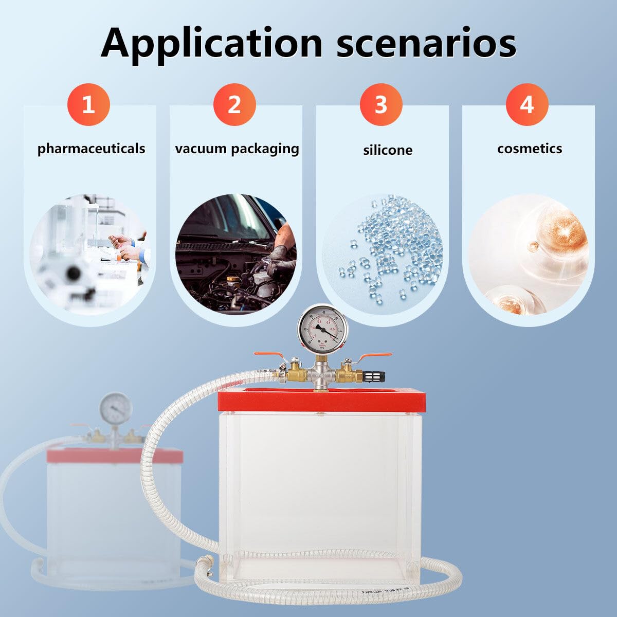 2 Gallon Clear Acrylic Vacuum Chamber L45660