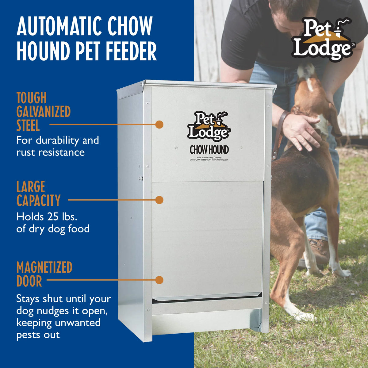 25 Pound Automatic Steel Dog Feeder (3 Pack) Z63039