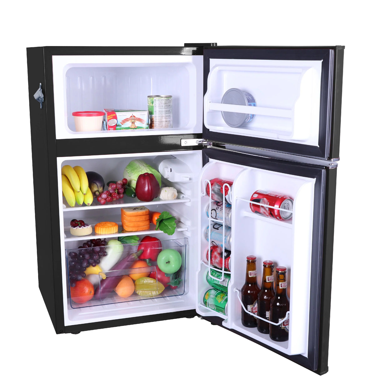Black 3.1 Cu Ft Two Door Compact Refrigerator with Freezer R6358